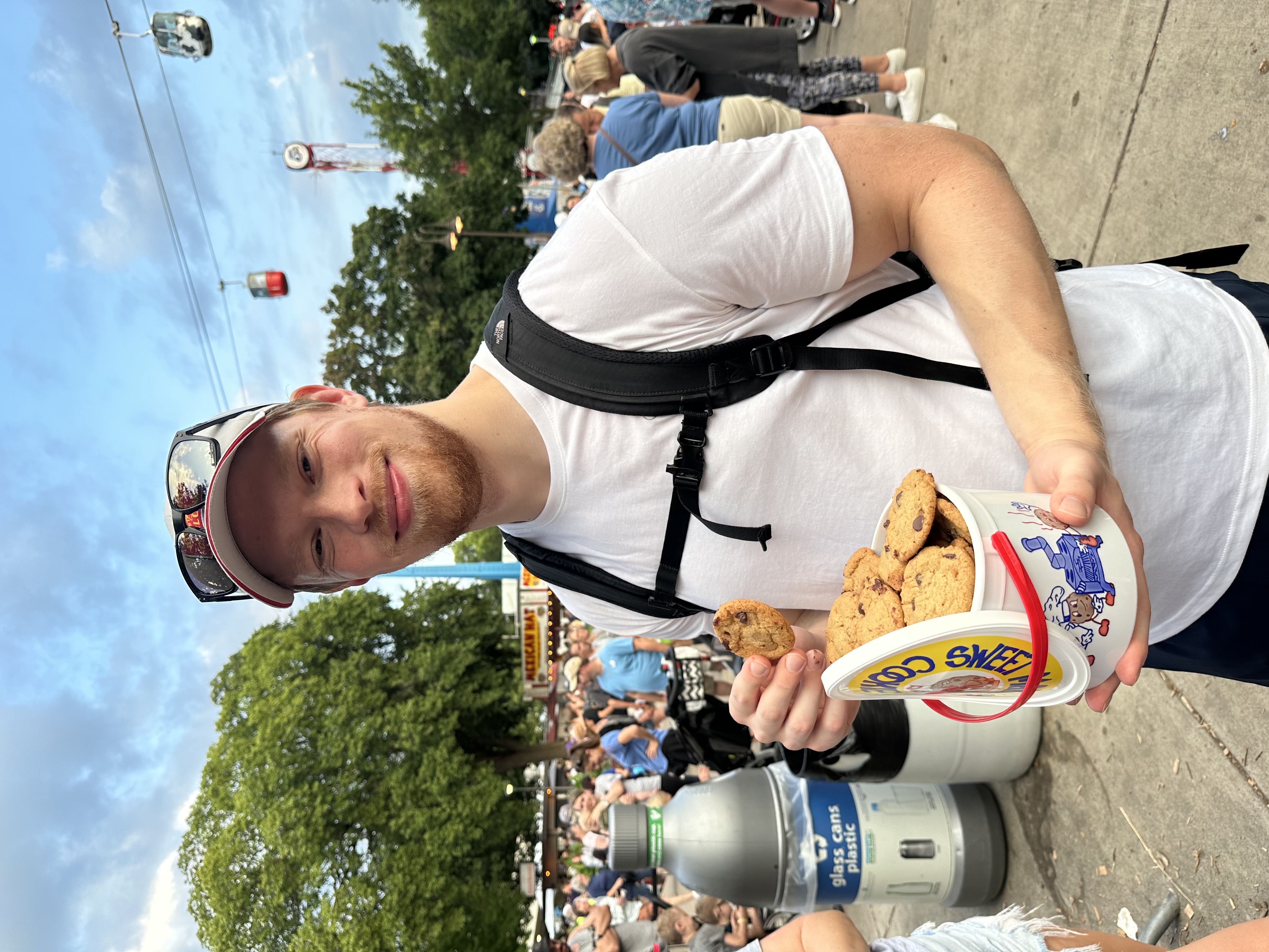 Ben enjoying a bucket of cookies